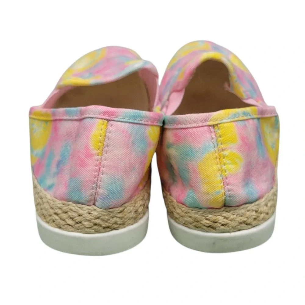 Esprit Espadrille Slip On Sneakers Tie Dye Pink‎ Yellow Shoes Sz 8.5 M HG9244